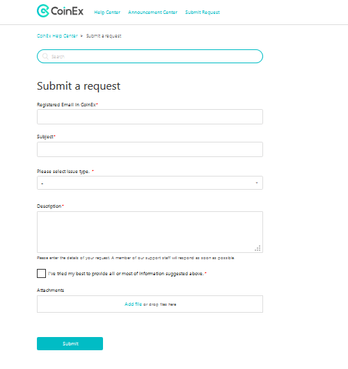 بازیابی پسورد حساب صرافی کوینکس coinex Support بازیابی پسورد حساب صرافی کوینکس