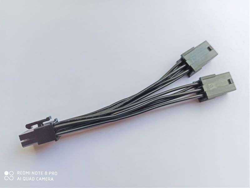 cable 66 to 8 کابل تبدیل گرافیک دو عدد 6 پین مادگی به 8 پین گرافیک PCIE