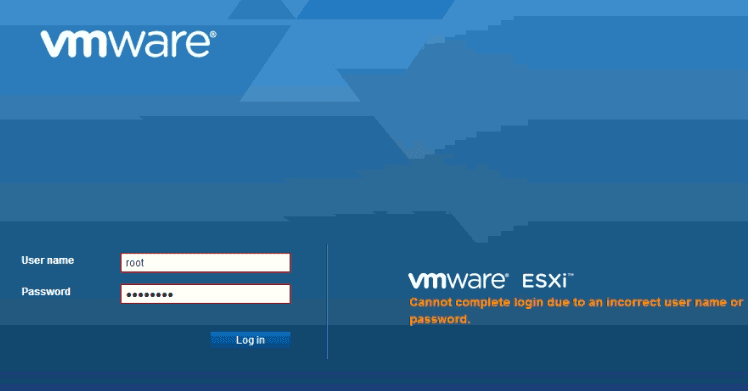 فراموشی نام کاربری و رمز عبور ESXI