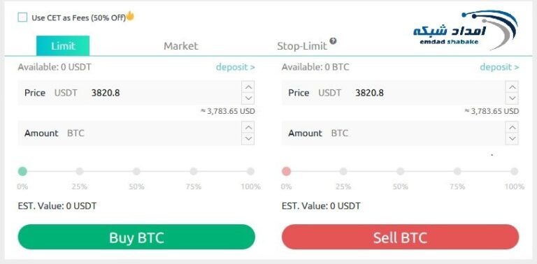 سفارشات خرید و فروش ارز در کوینکس