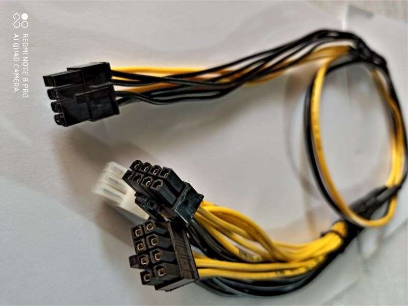 cable modular power کابل ماژولار پاور Hp تبدیل 6 پین Pcie به دو عدد 8 پین و یک عدد 6 پین 110 سانتیمتر طول